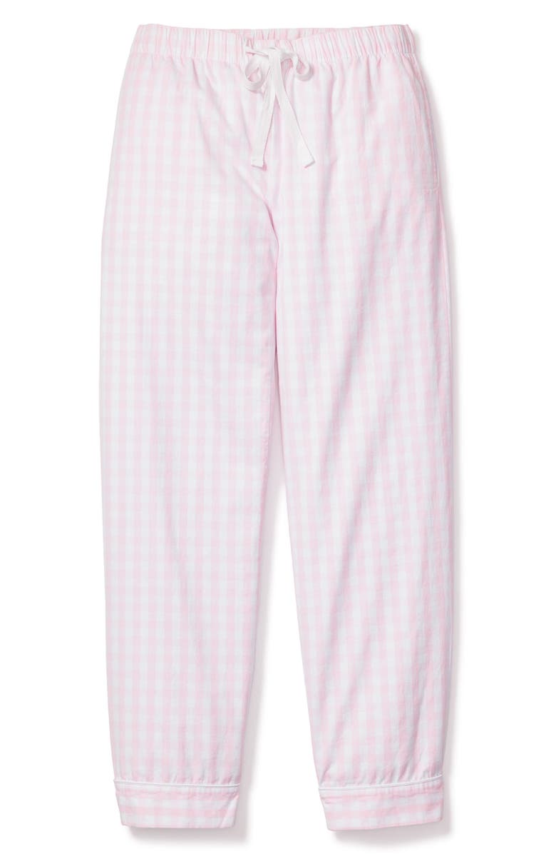 Petite Plume Gingham Cotton Pajama Pants, Alternate, color, Pink