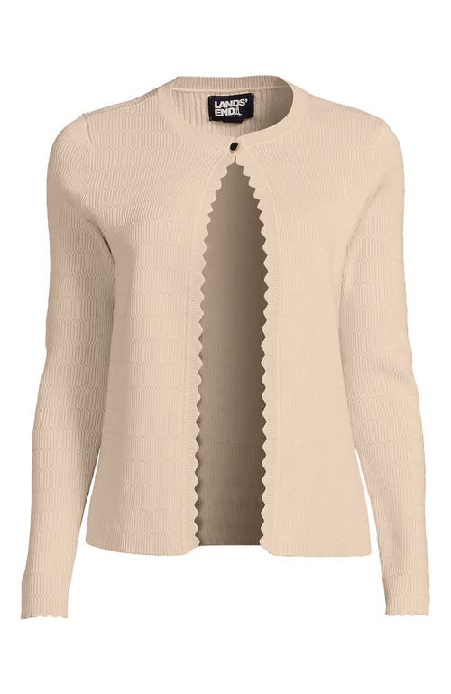 Shop Lands' End Blend Scallop Edge Fitted Cardigan Sweater