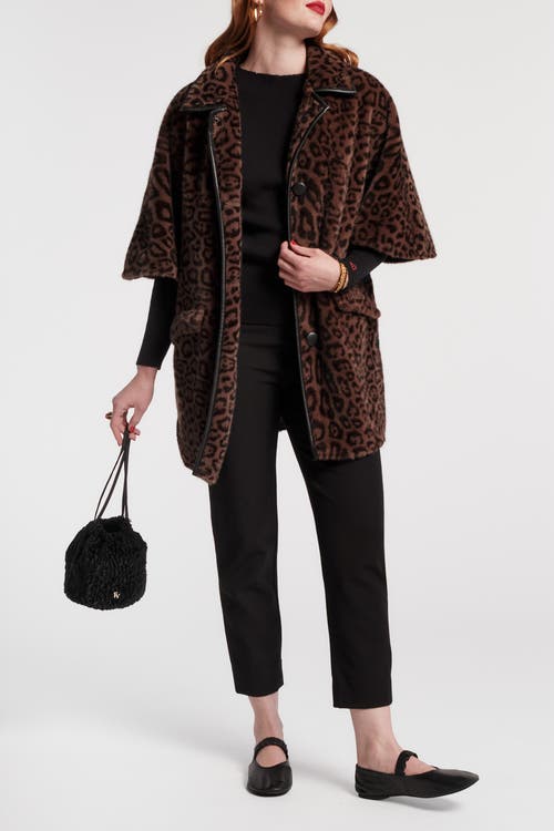 Frances Valentine Nico Poncho Jaguar Faux Fur In Multi