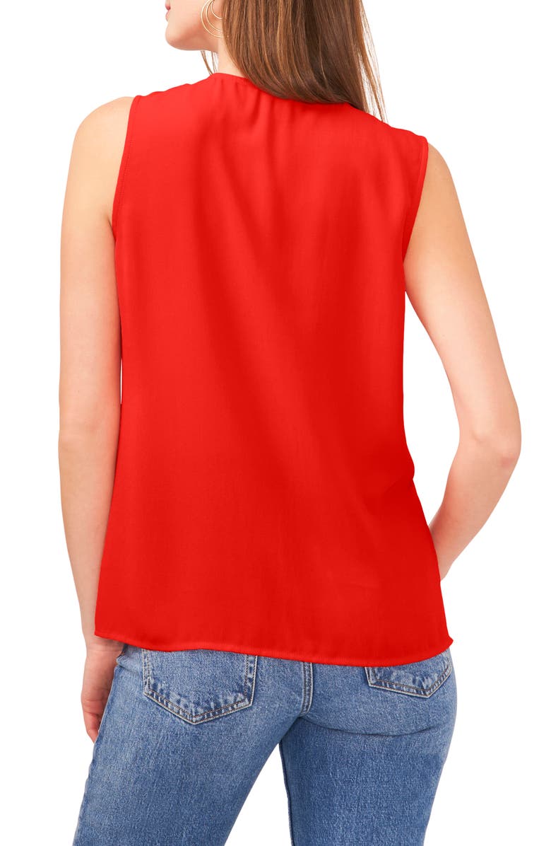 Vince Camuto Ruffle Neck Sleeveless Georgette Blouse, Alternate, color, Firey Red