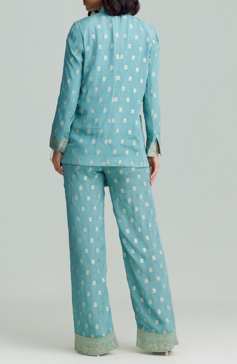 holiCHIC Zoya Metallic Blazer, Alternate, color, Light Blue