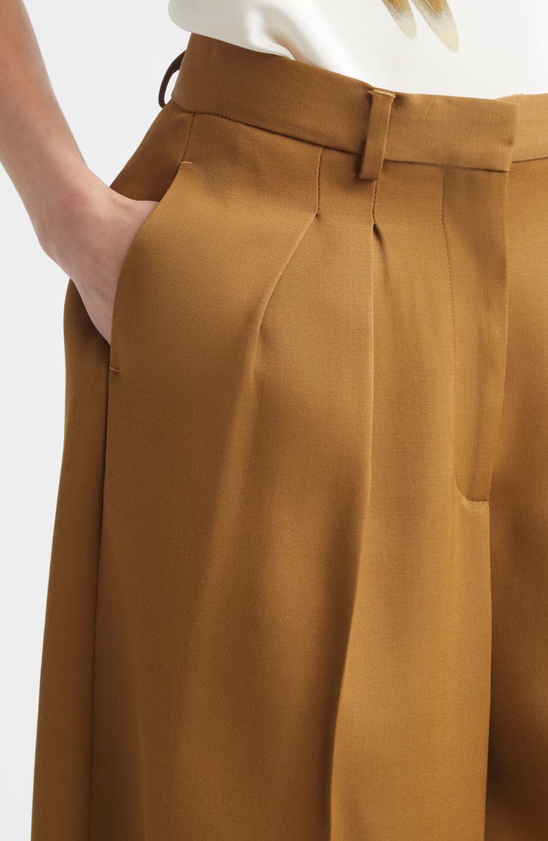 Altuzarra Dash Pleated Pants, Alternate, color, Golden Oak