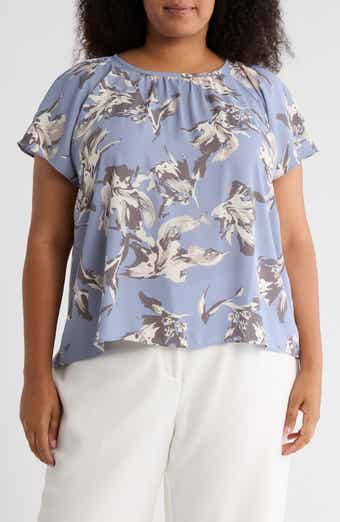 NORDSTROM RACK Gathered Crewneck Short Sleeve Top