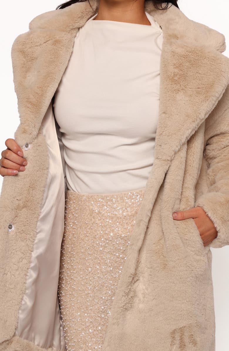Petal & Pup Meeka Faux Fur Jacket, Alternate, color, Beige