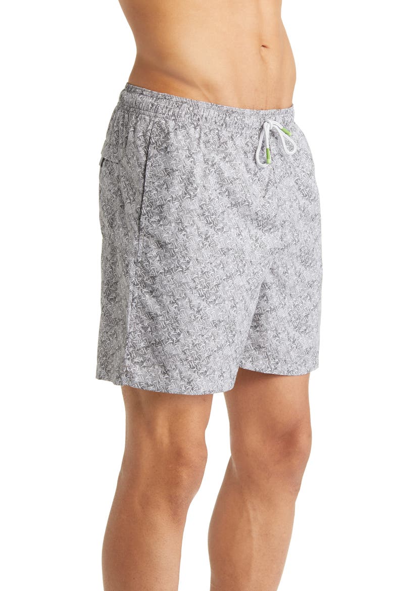 Naples Crescent Wave Recycled Polyester Swim Trunks, Alternate, color, SHADOW
