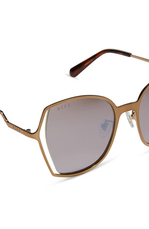 Diff Donna Iii 53mm Square Sunglasses In Brown Gold Flash