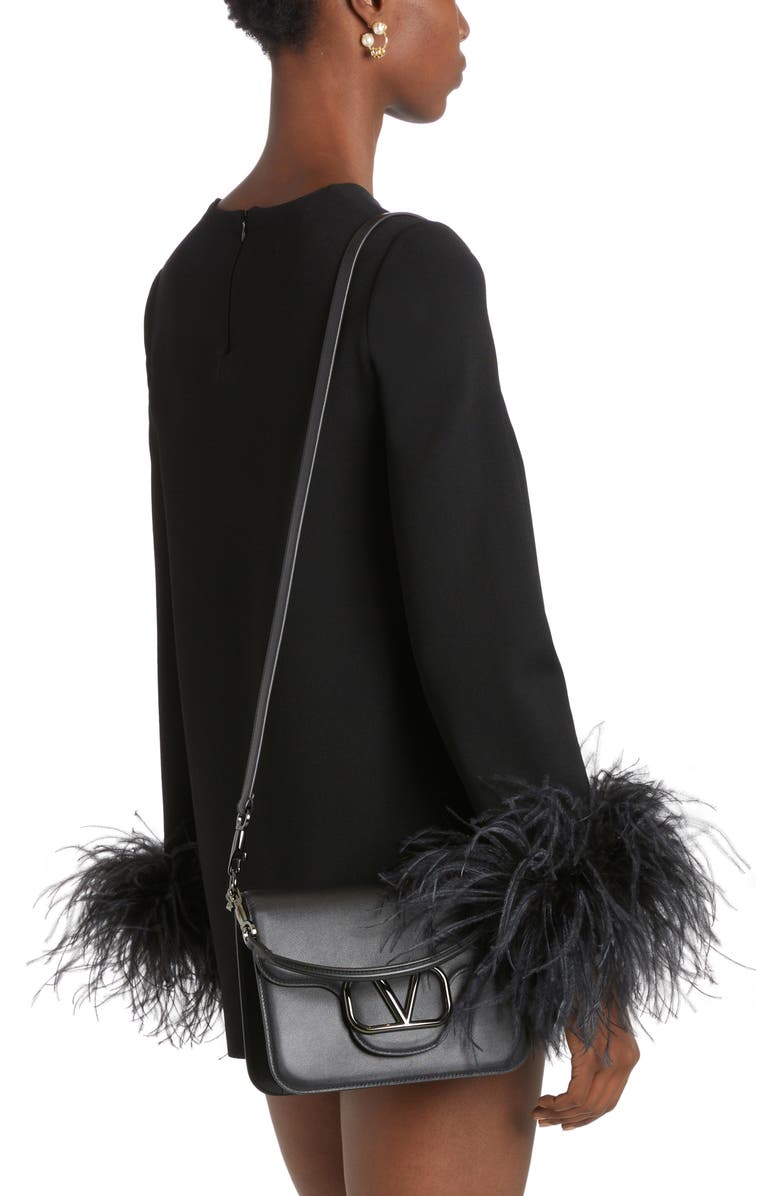 Valentino Garavani VLOGO Leather Shoulder Bag, Alternate, color,