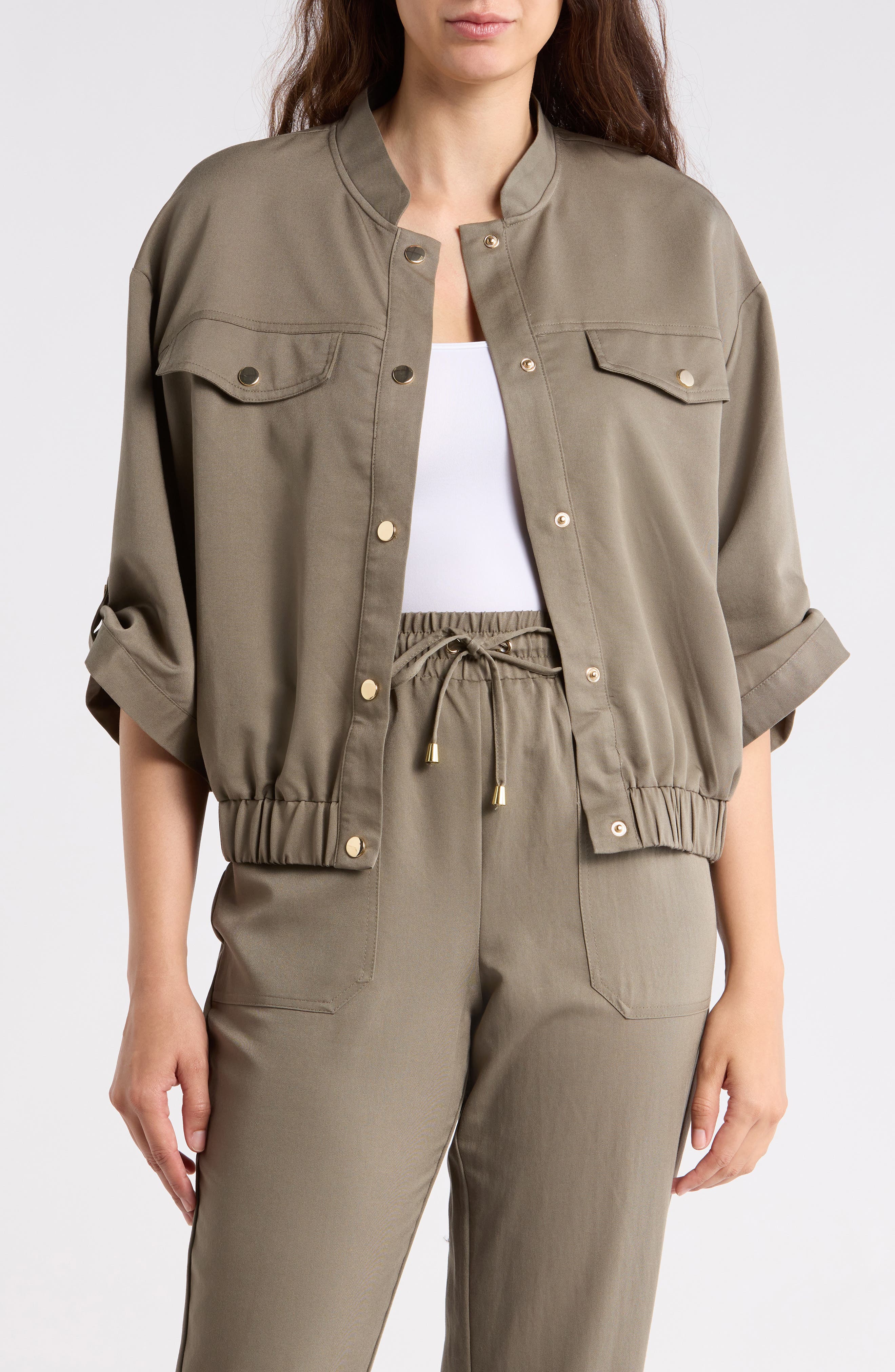 Ellen Tracy Utility Bomber Jacket