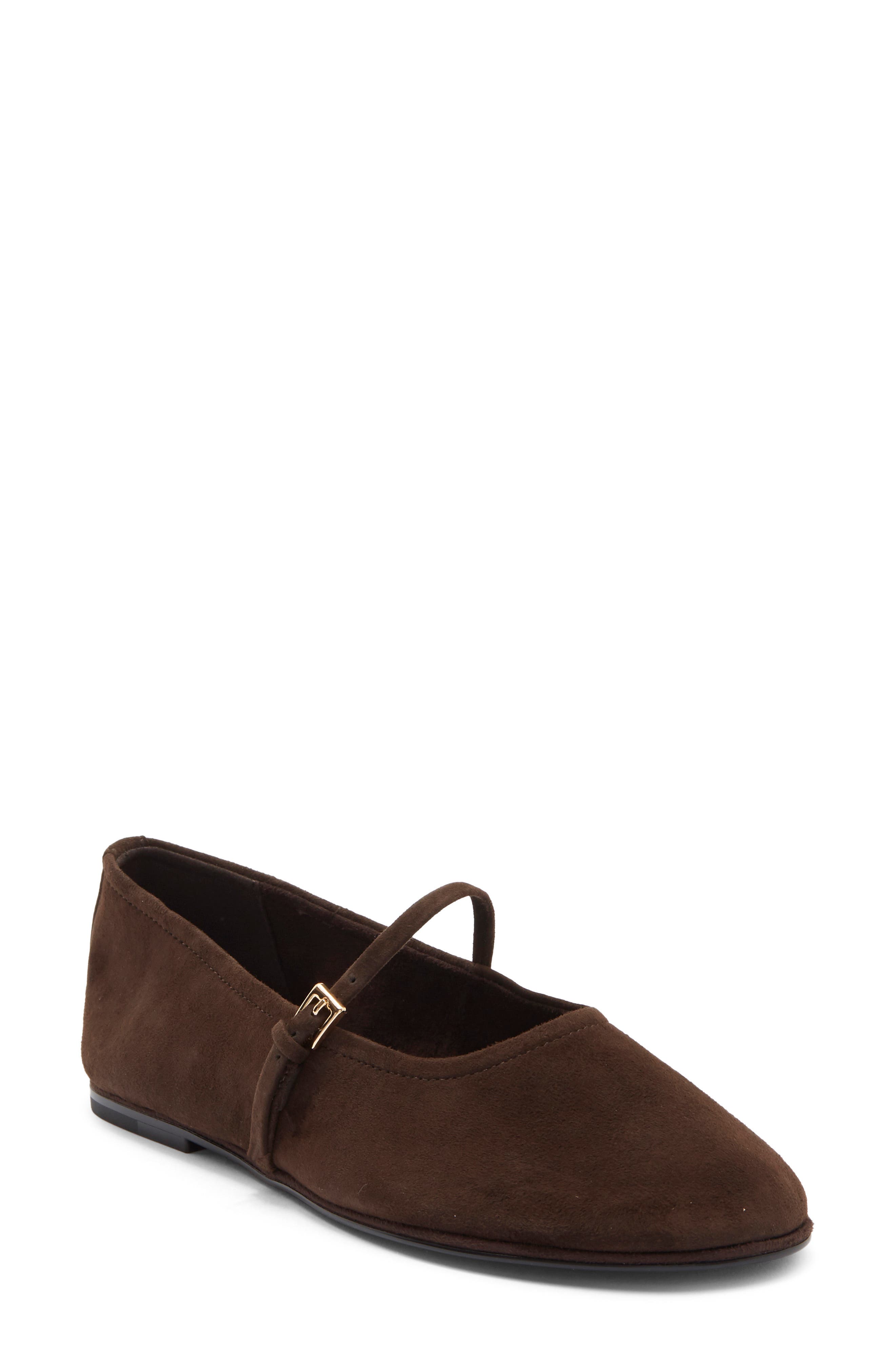 Magda Leather Mary Jane Flat, Main, color, BROWN SUEDE