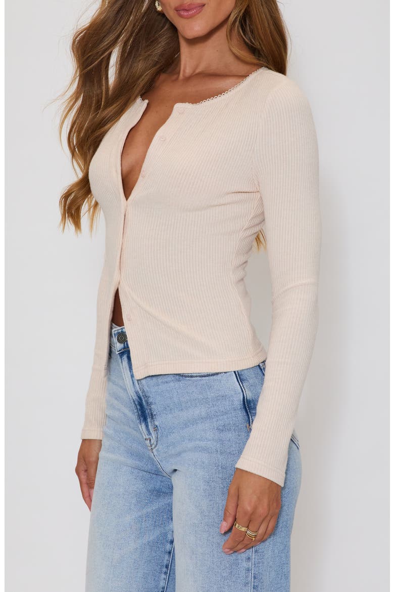 Daphne Rib Knit Button-Up Top, Alternate, color, TAUPE