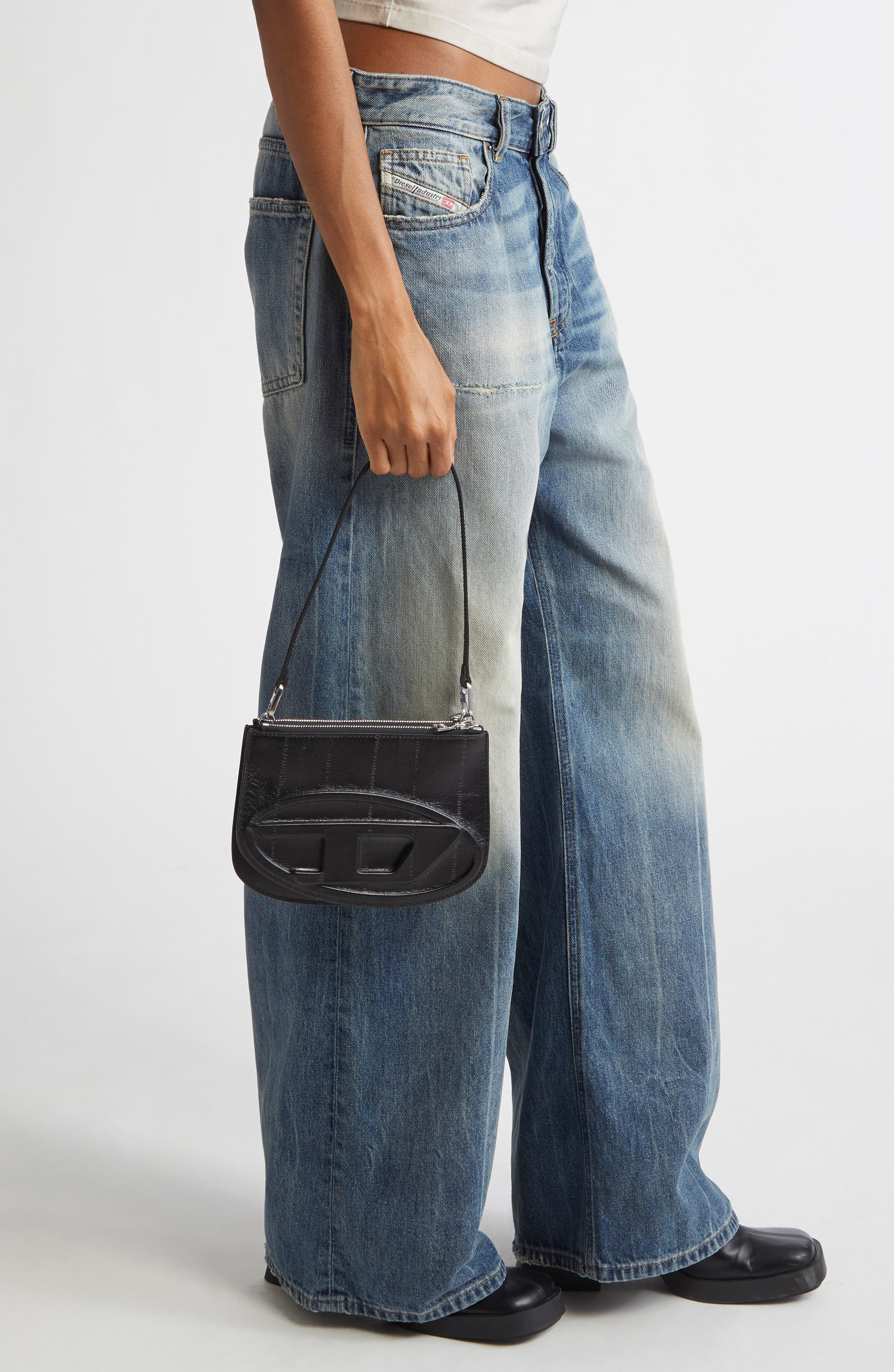 DIESEL<sup>®</sup> 1DR Twin Double Pouch Faux Leather Shoulder Bag, Alternate, color, 