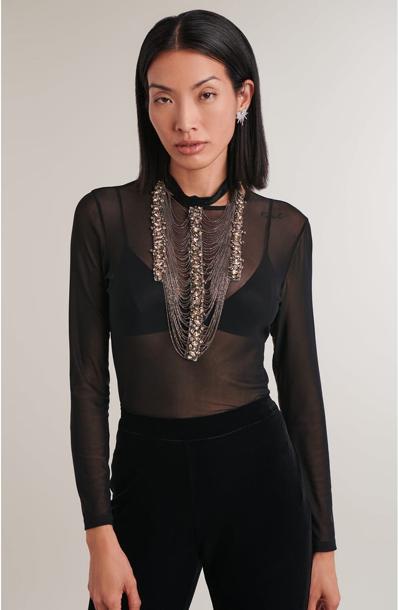 Anne Fontaine Satin Ribbon Collar, Alternate, color,