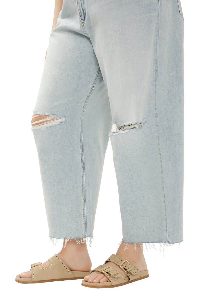 Be Easy Raw Hem Crop Wide Leg Jeans, Alternate, color, MALAGA
