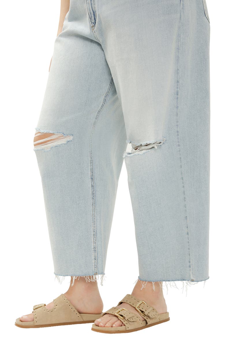 Silver Jeans Co. Be Easy Raw Hem Crop Wide Leg Jeans, Alternate, color, Malaga