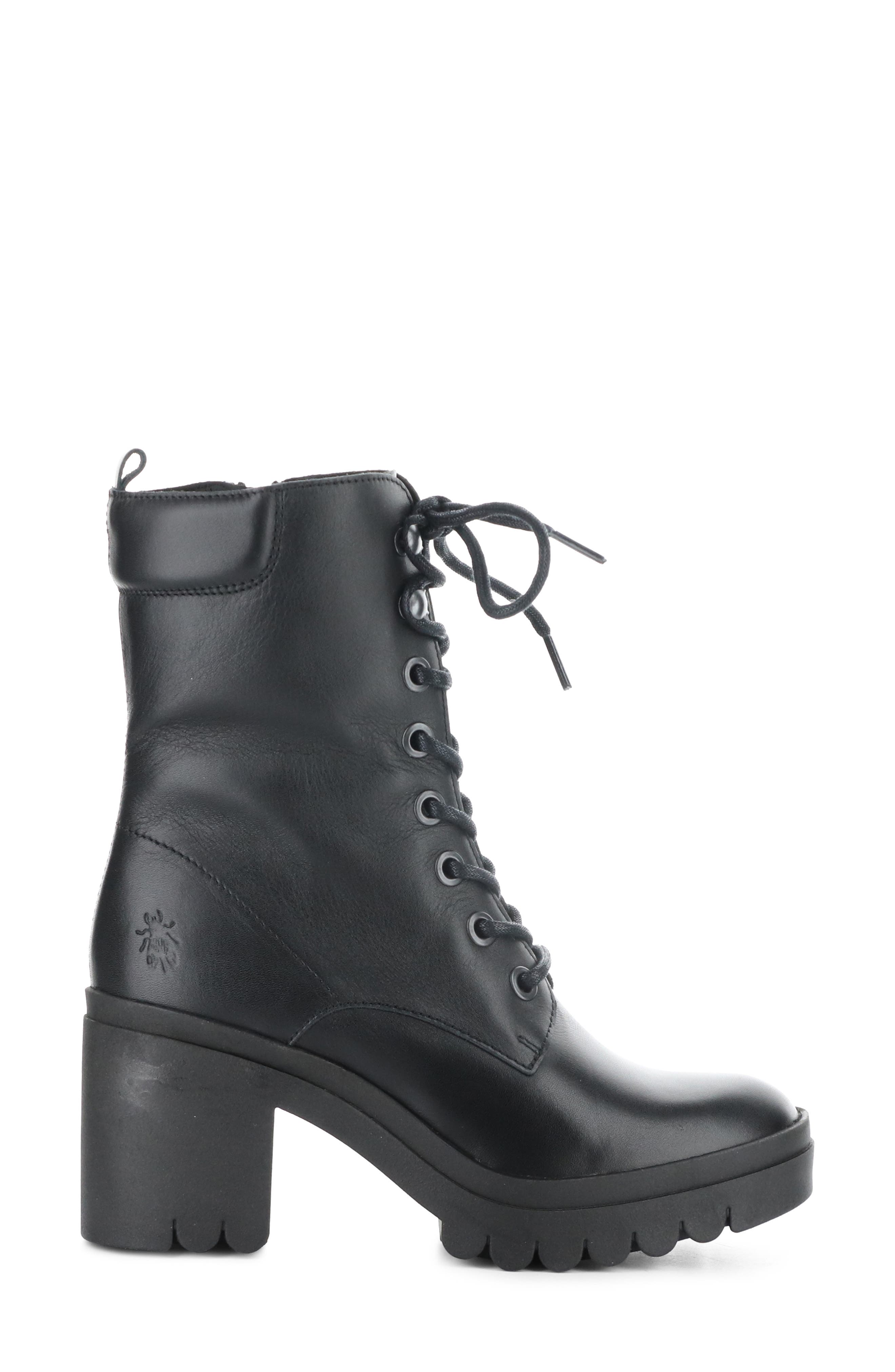 Fly London Tiel Combat Boot, Alternate, color, 011 Black Dublin