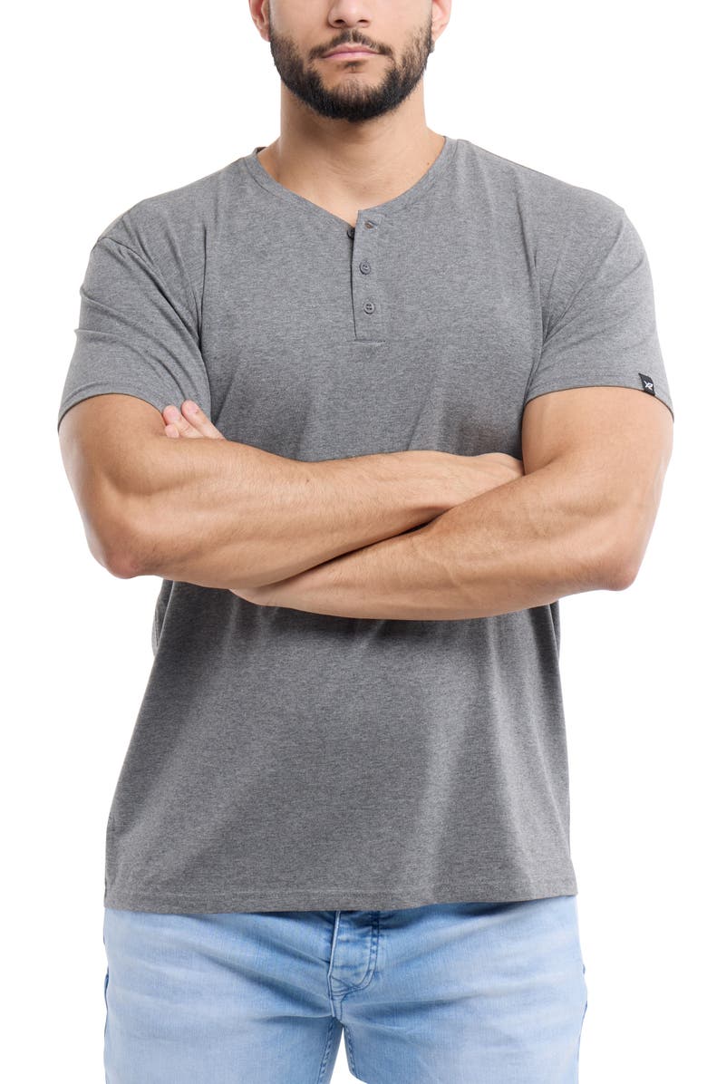 XRAY Short Sleeve Henley, Alternate, color, Charcoal/Charcoal
