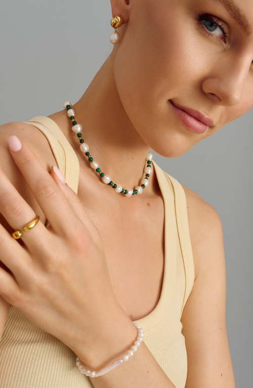 Nialaya Kauai Pearl Choker In Metallic