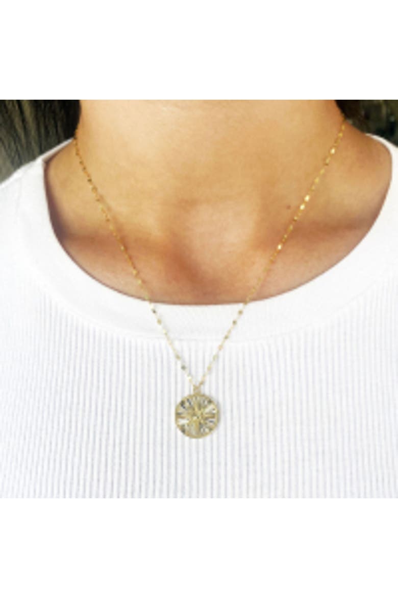 Gold Compass Medallion Necklace, Alternate, color, Yellow Gold
