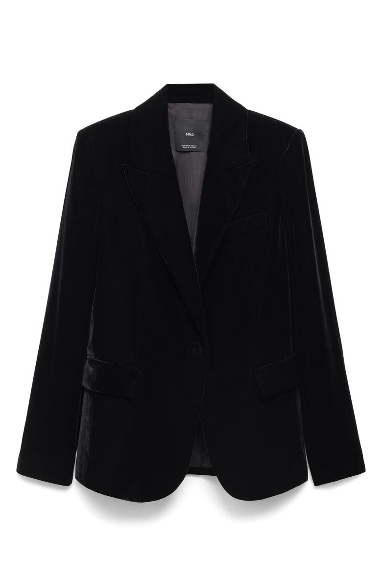 MANGO Structured Velvet Blazer, Alternate, color,