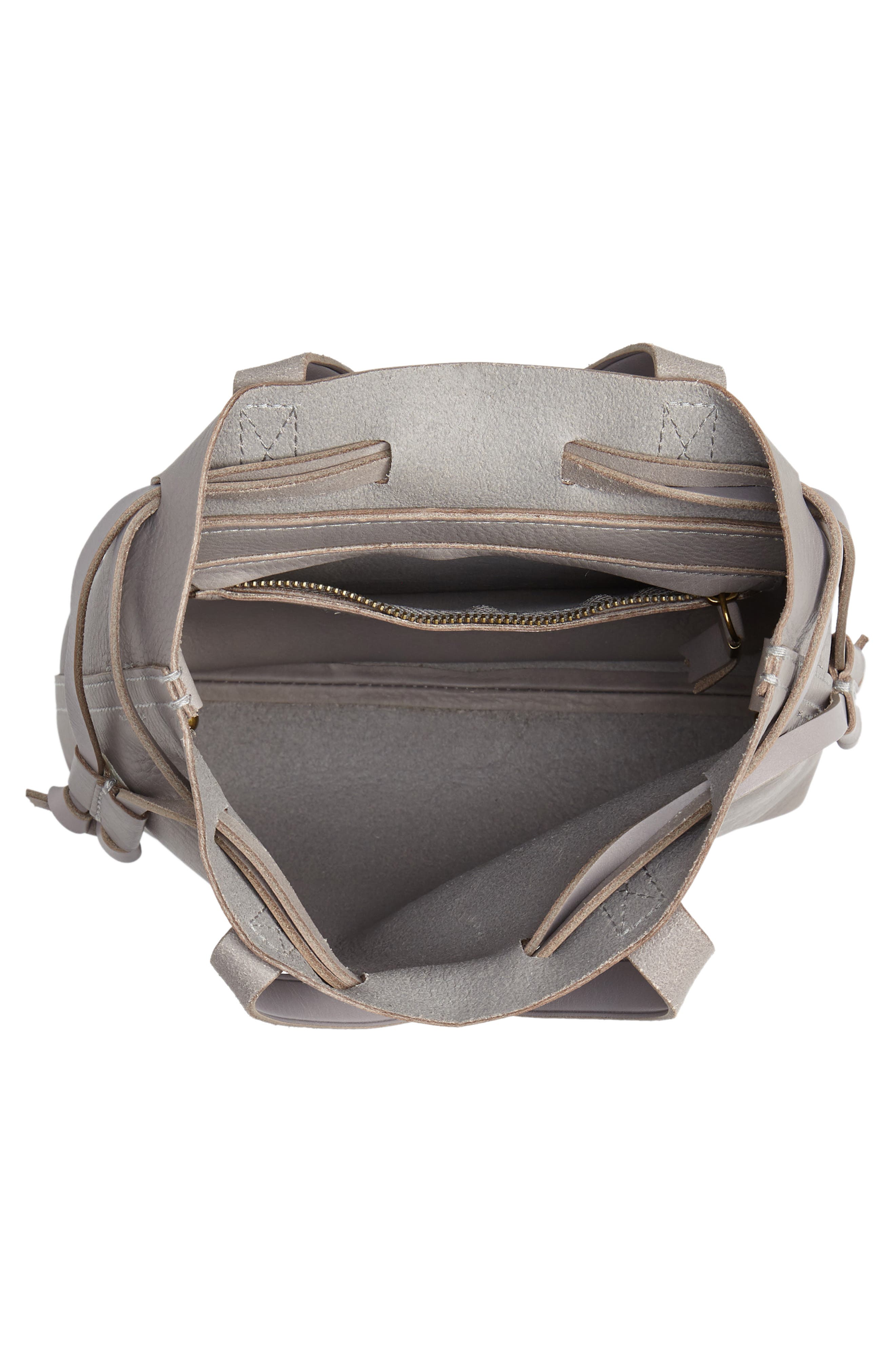 Madewell The Mini Pocket Transport Leather Drawstring Tote, Alternate, color, 