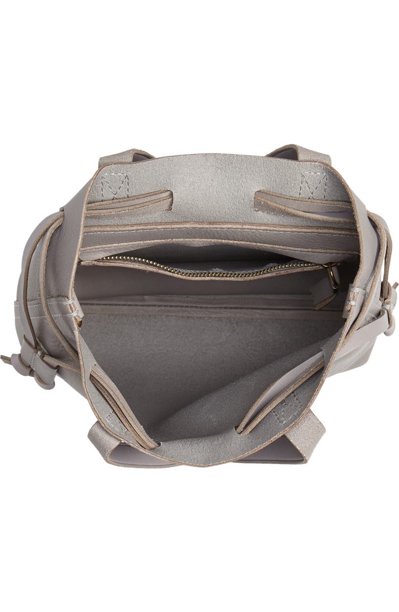 Madewell The Mini Pocket Transport Leather Drawstring Tote, Alternate, color,