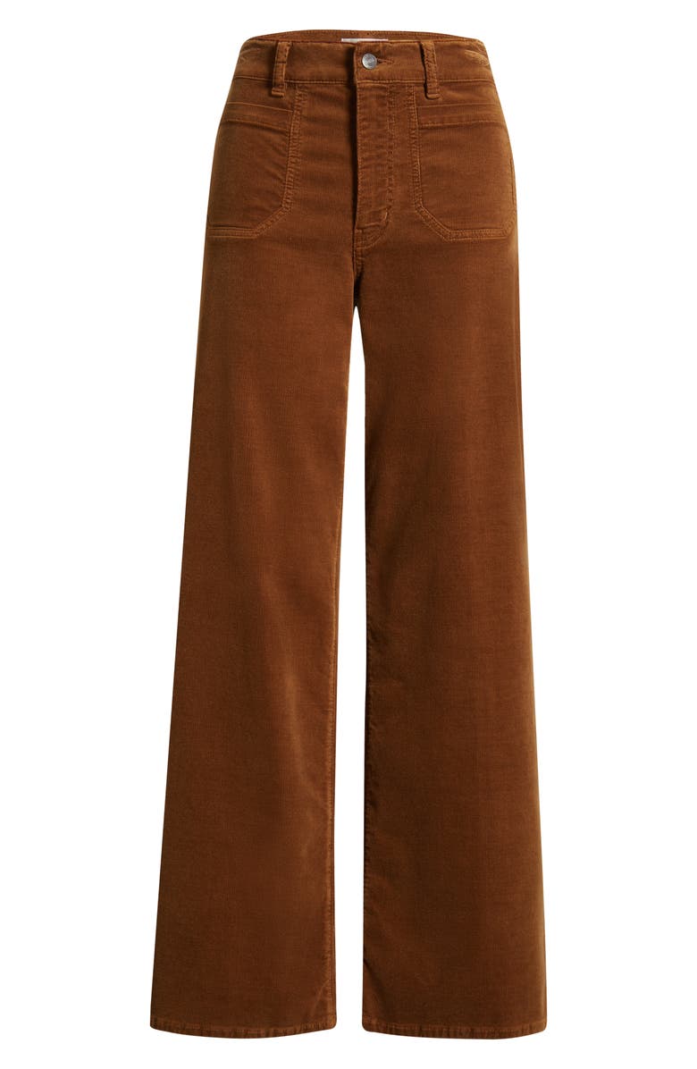 FRAME Le Slim Palazzo Patch Pocket High Waist Wide Leg Corduroy Jeans, Alternate, color, Maple Brown