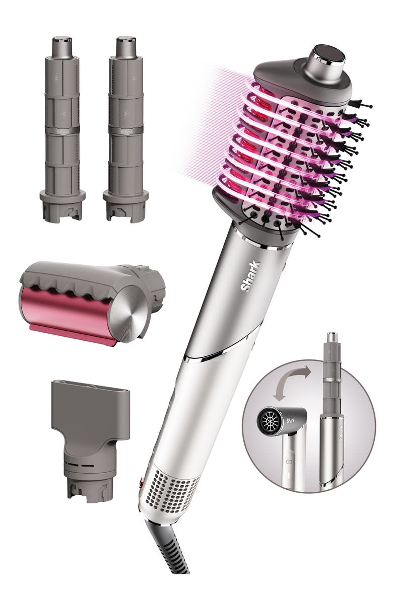 SHARK FlexFusion Air & Ceramic Styling System for Straight & Wavy Hair, Main, color, Metallic Mist