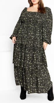 City Chic Cassidy Floral Print Maxi Dress