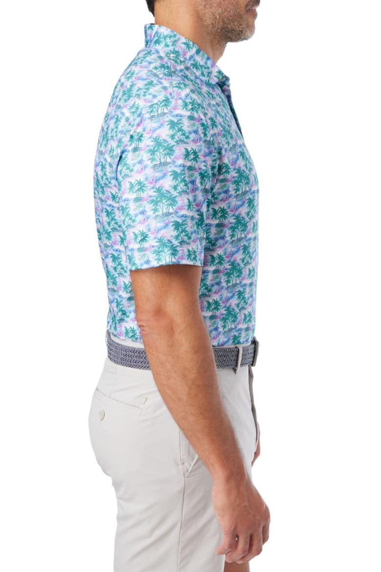 Compass Print Polo, Alternate, color, BLUE PARADISE