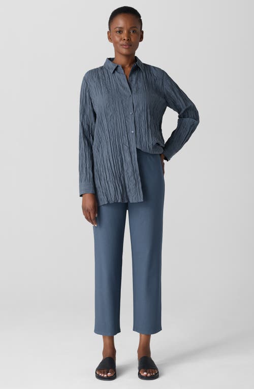 Eileen Fisher Straight-leg Washable Crepe Crop Pants In Eclipse