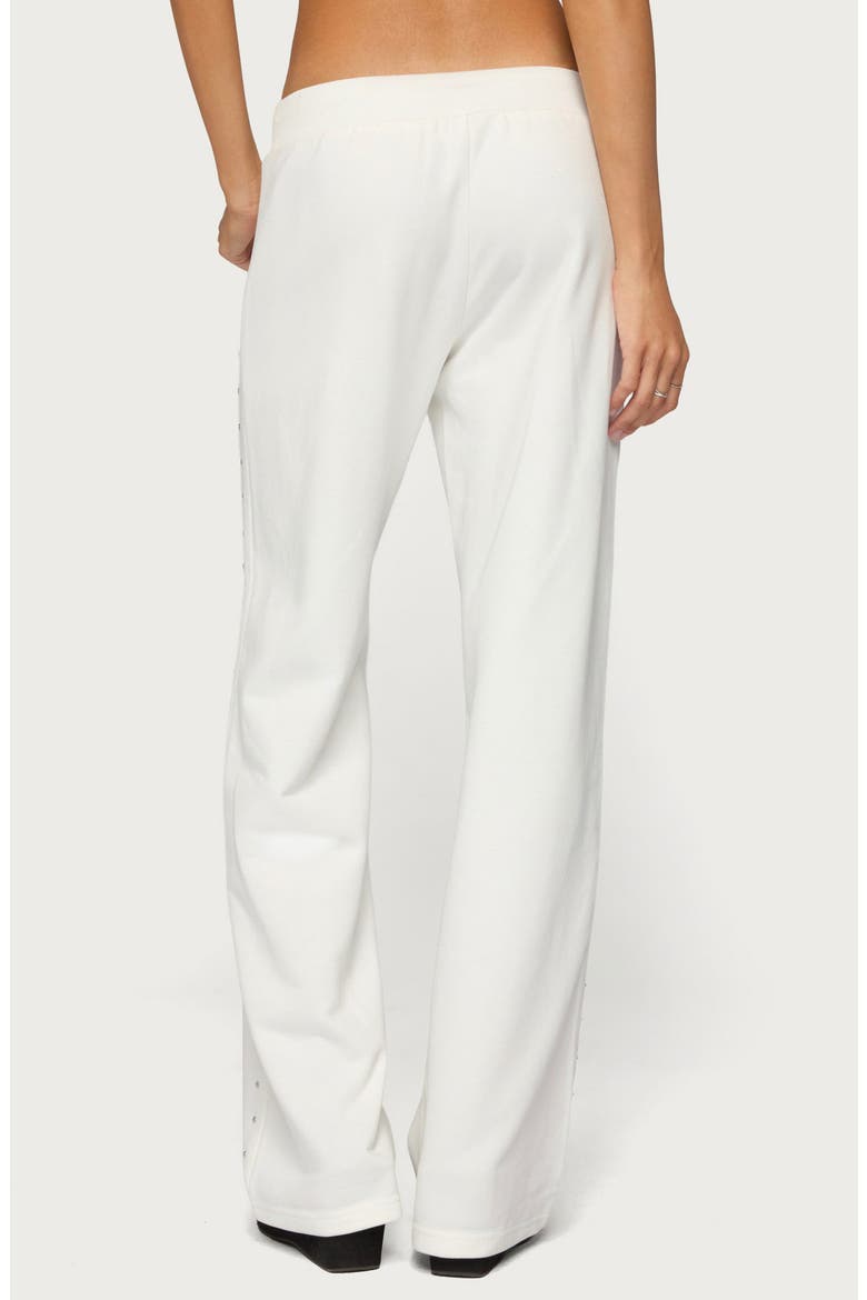 Enid Studded Wide Leg Sweatpants, Alternate, color, WHITE