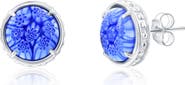 SIMONA Venetian Murano Sterling Silver Stud Earrings
