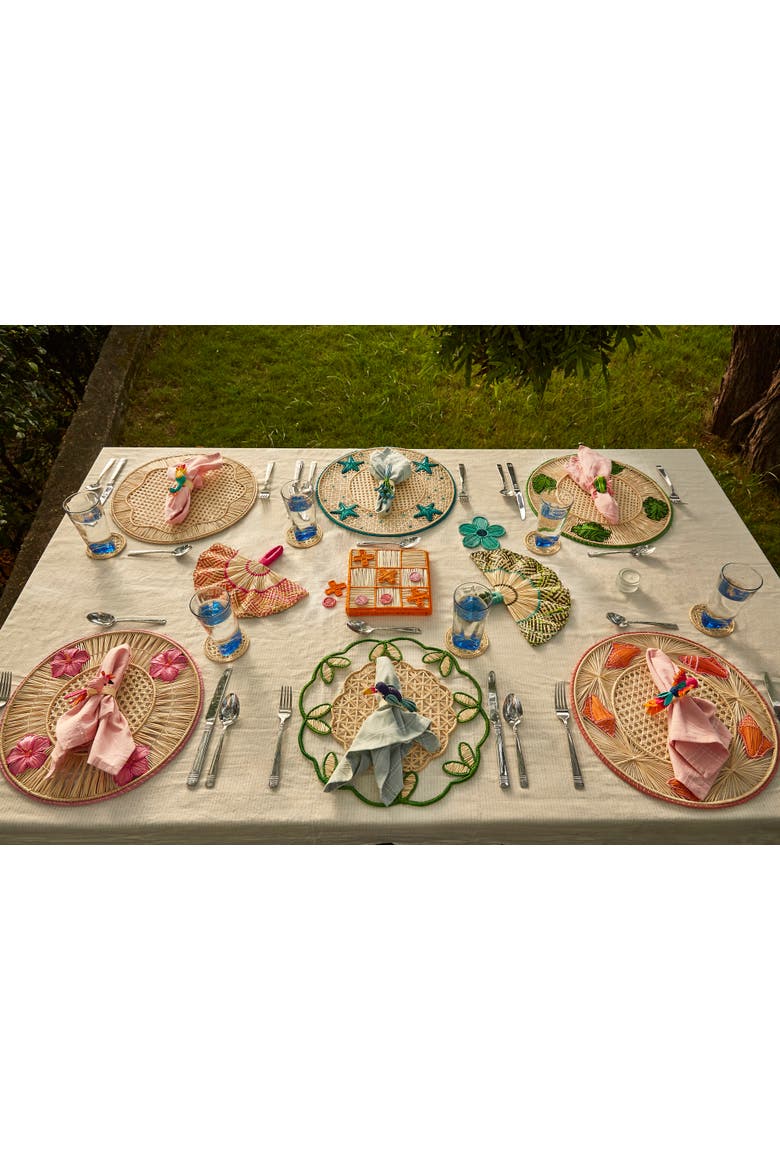 Conch 3D Placemat - Set of 2, Alternate, color, Orange