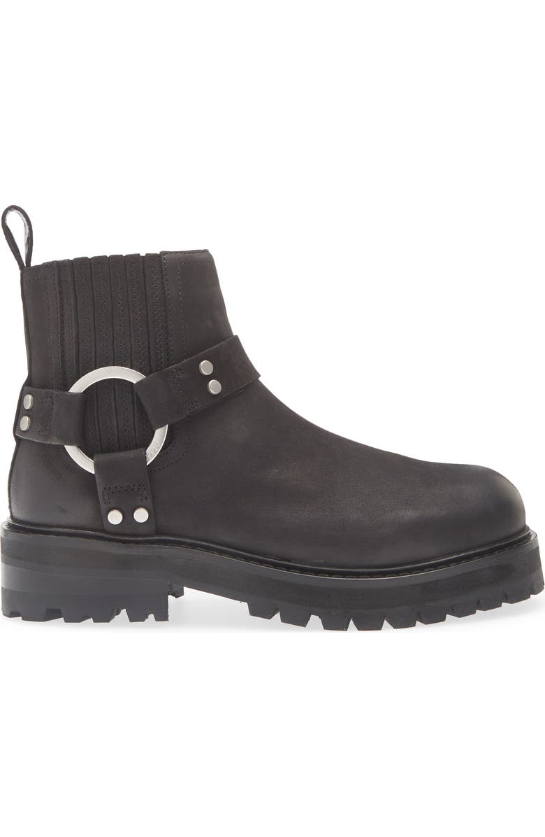 AllSaints Maddie Lug Sole Biker Boot, Alternate, color, Washed Black