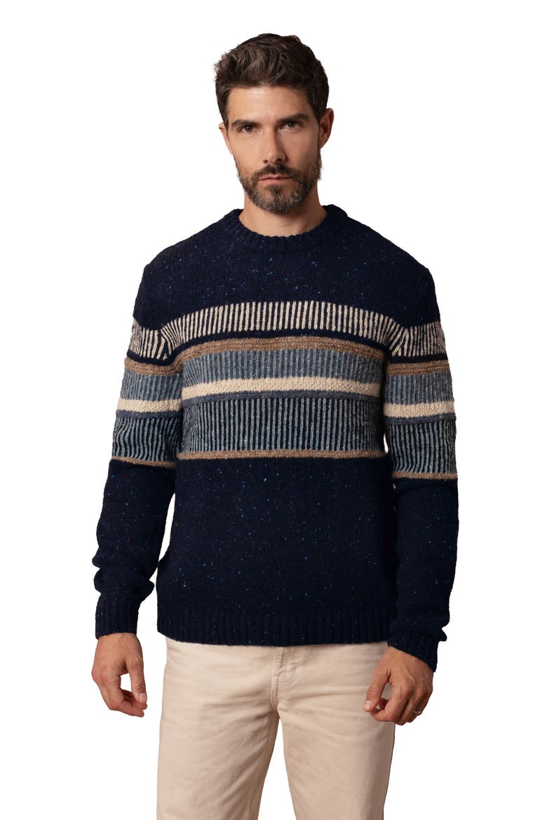 Statement Donegal Wool Sweater, Main, color, DARK NAVY