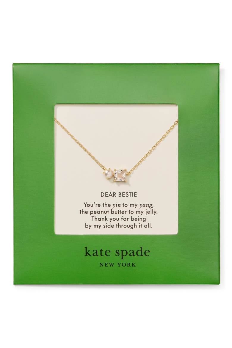 dear bestie pendant necklace, Alternate, color, CREAM/ CLEAR/ GOLD