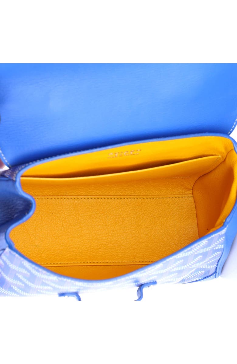 Pre-Owned Goyard Saigon Top Handle Bag Coated Canvas with Leather Mini, Alternate, color, Blue