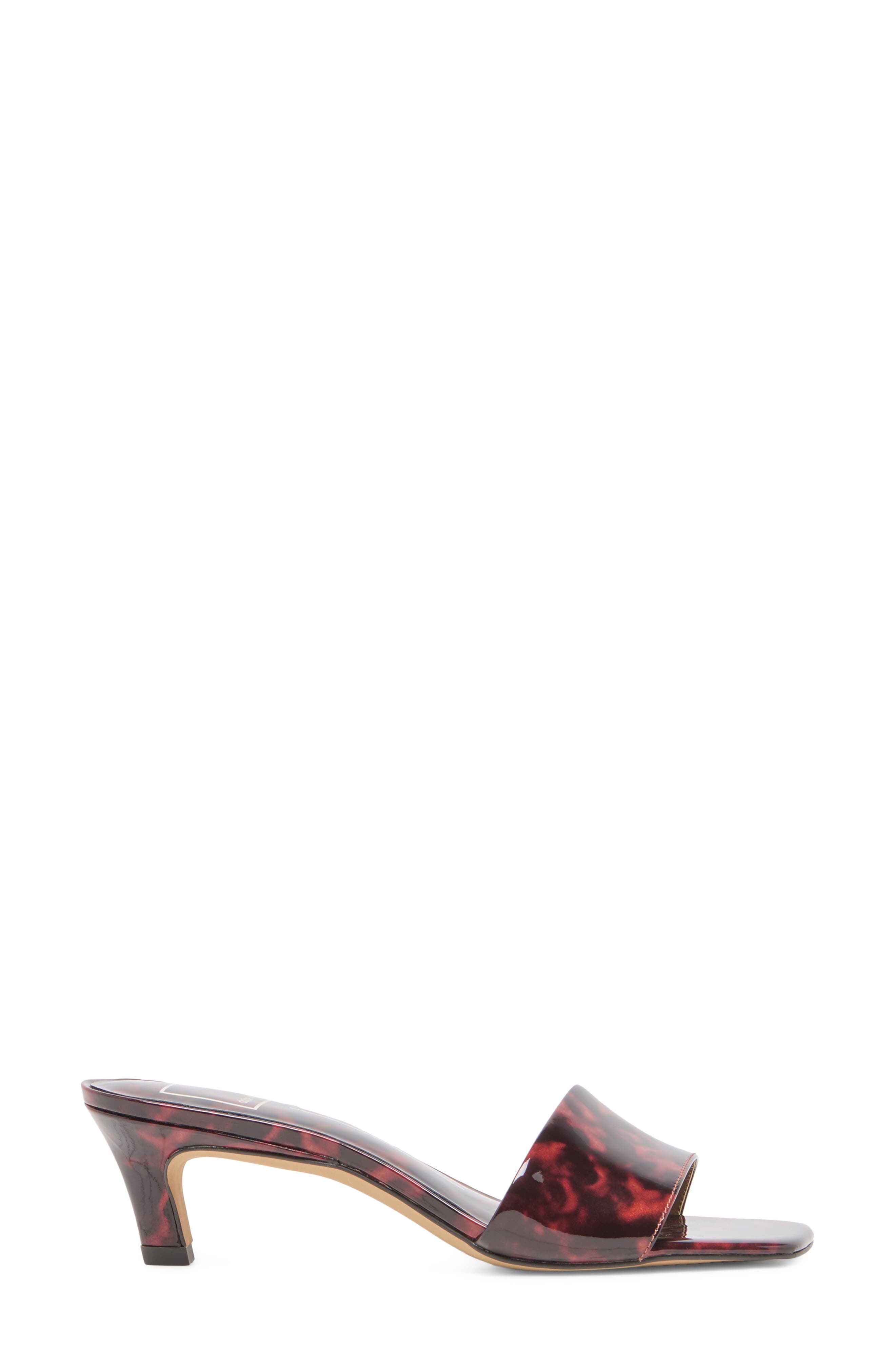 Rexa Kitten Heel Slide Sandal, Alternate, color, TORTOISE PATENT LEA