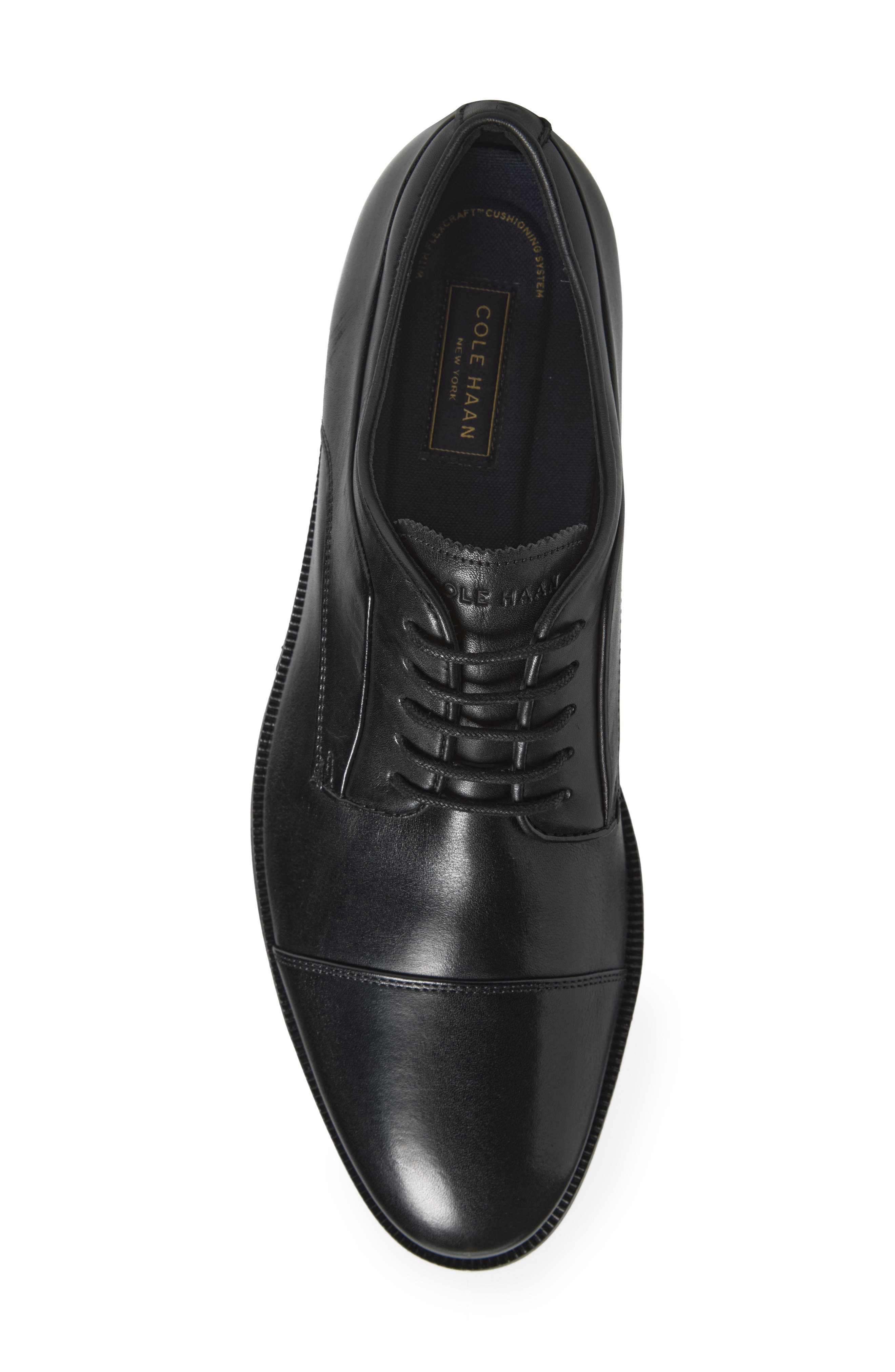 Dean Grand Cap Toe Leather Oxford, Alternate, color, BLACK / BLACK / BLACK