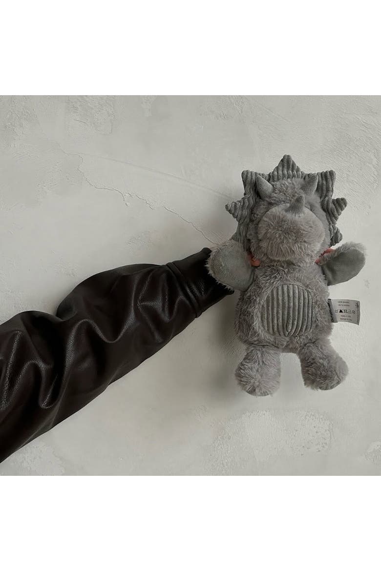 Stegosaurus Squeak & Crinkle Plush Dog Toy, Alternate, color, Gray