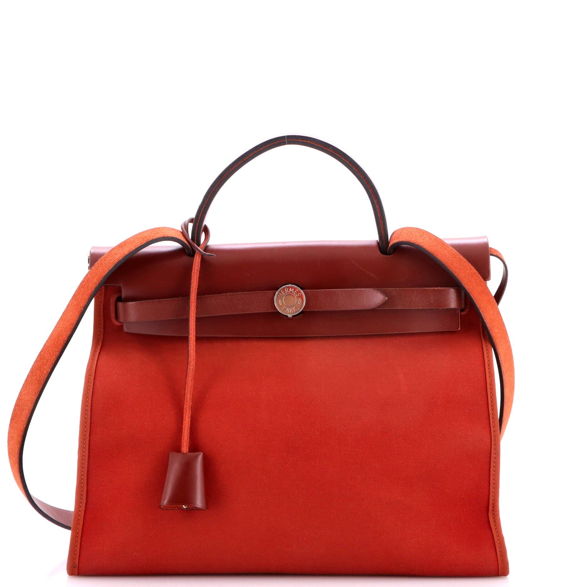 Herbag Zip Leather and Toile 31, Main, color, Red