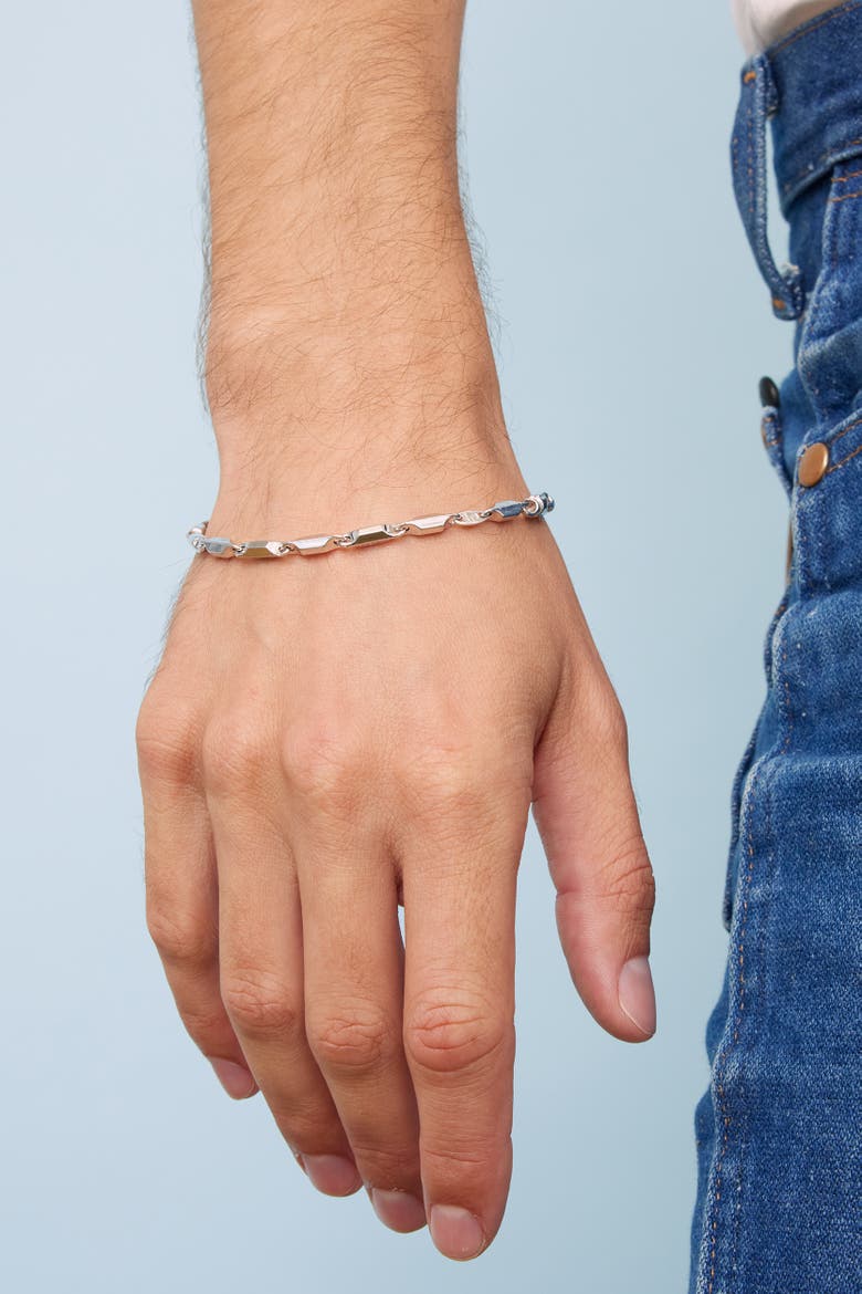Men's Sterling Silver Marine Link Bracelet, Alternate, color, Silver