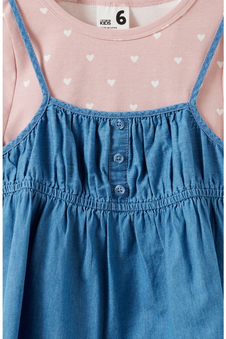 Kid's Bella Two Piece Top, Alternate, color, Zephyr Hearts Light Wash