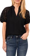 CeCe Raglan Sleeve Lace Top