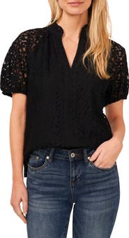 CeCe Raglan Sleeve Lace Top