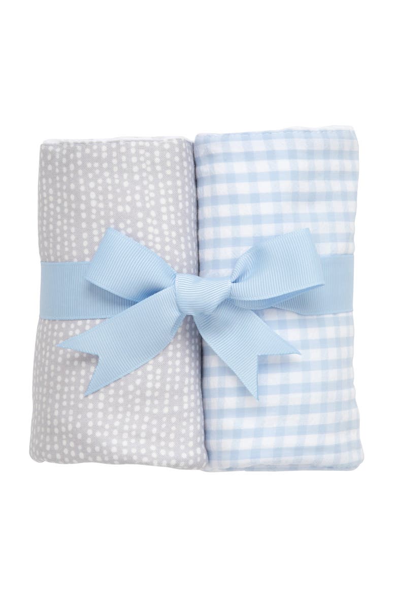 Dot Set of Two Burp Cloths, Main, color, Elephant Dot & Blue Big Check