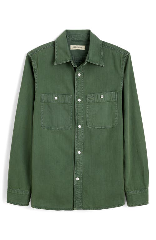 Madewell Cotton Button-up Work Shirt In Green
