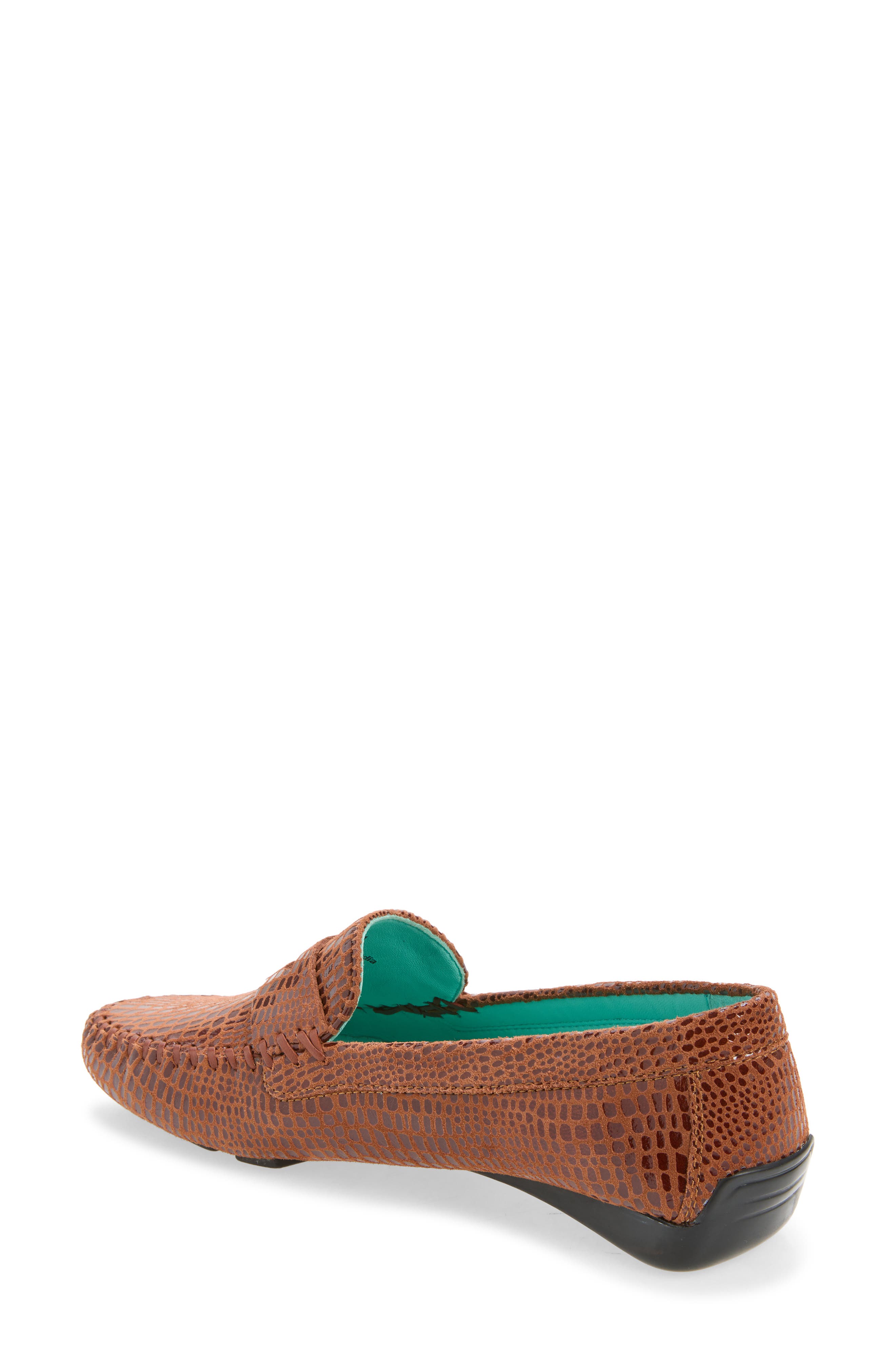 Anna Croc Embossed Loafer, Alternate, color, LUGGAGE