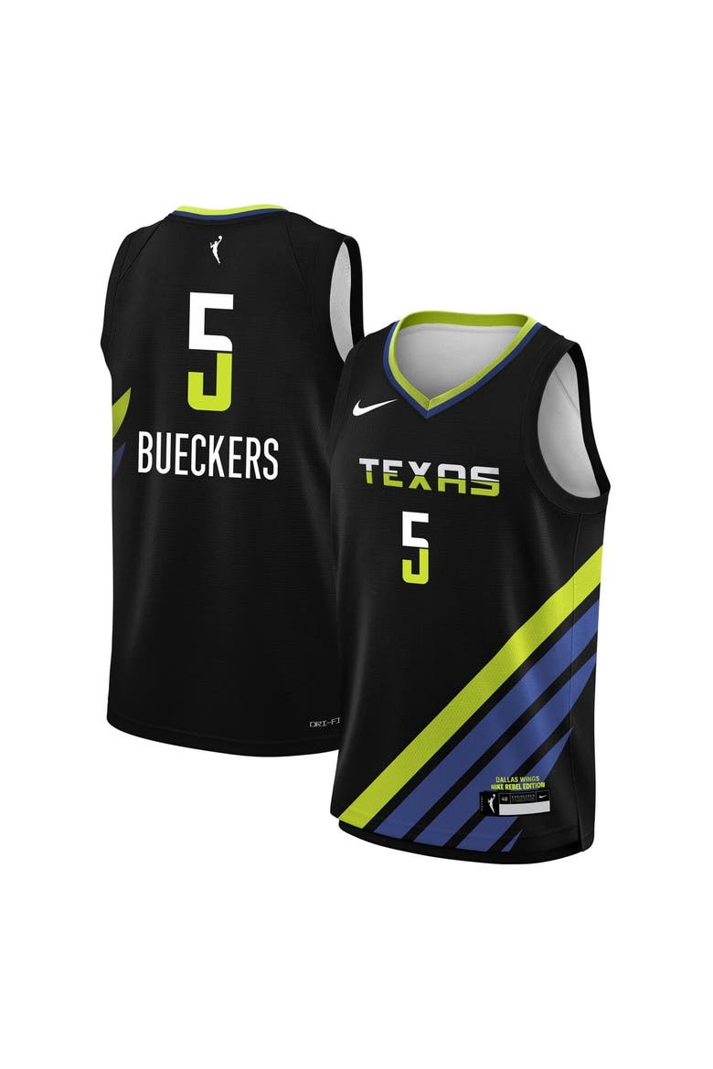 Youth Nike Paige Bueckers Black Dallas Wings 2025 WNBA Draft Rebel Edition Victory Player Jersey, Main, color, Black