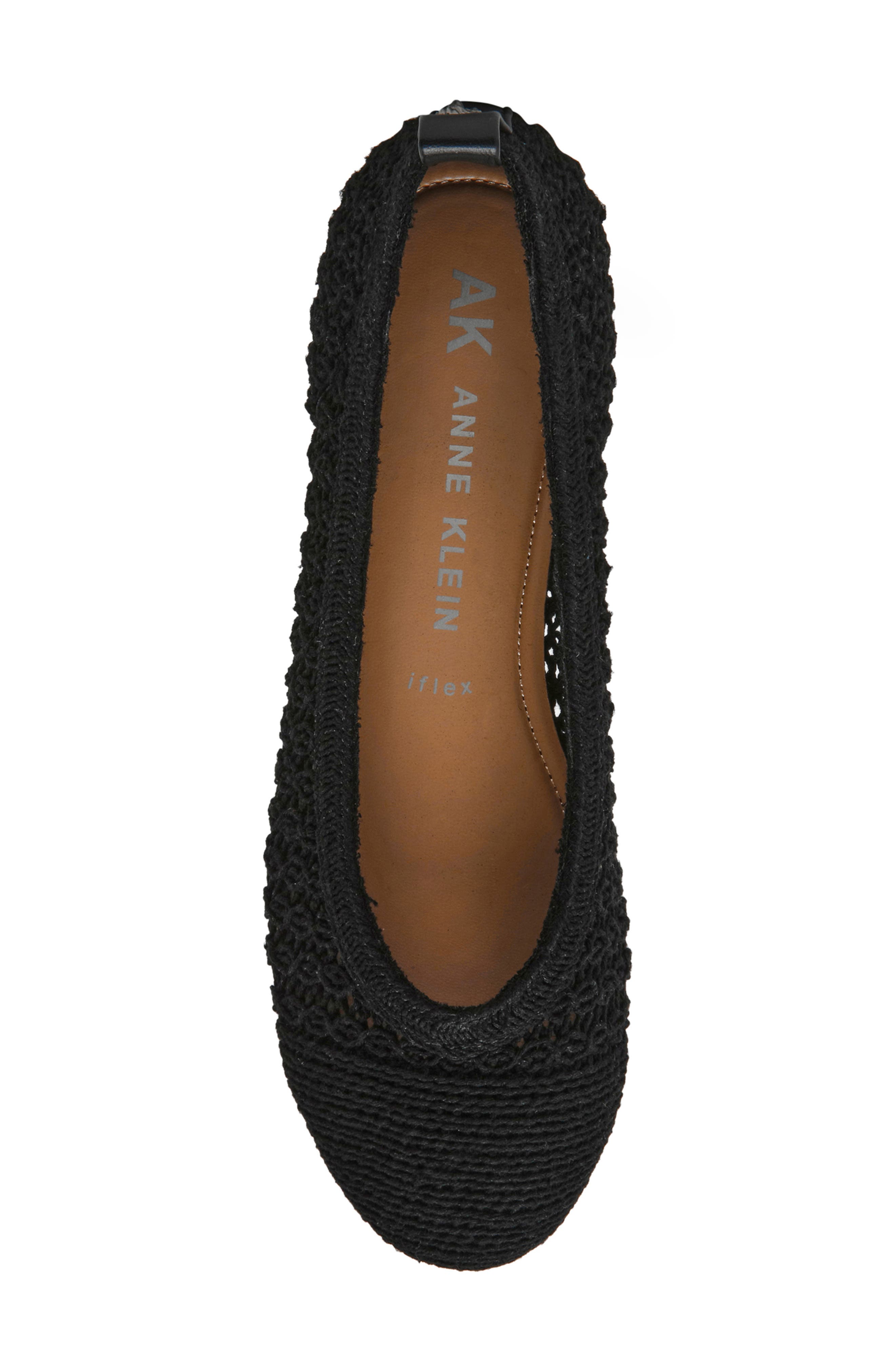 Anne Klein Josey Flat, Alternate, color, Black Woven